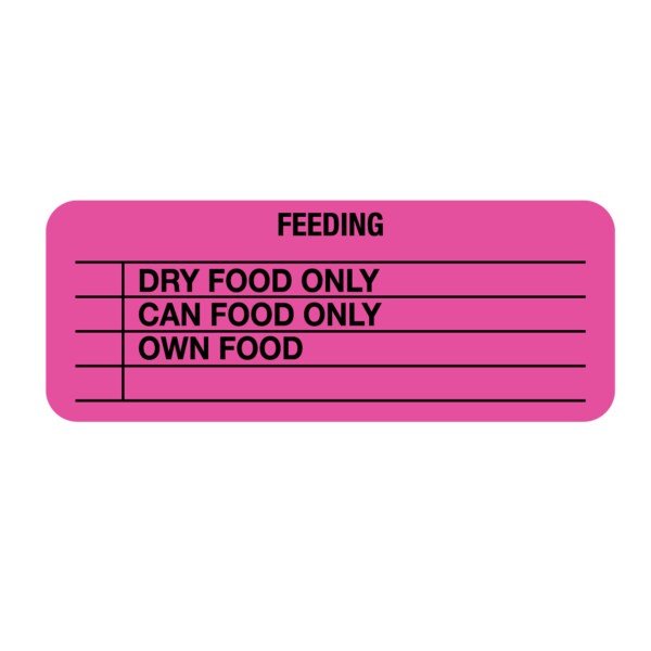 Nevs Feeding:Dry Food Only/Can Food Only/Own Food7/8 x2-1/4" Flr Pink w/Blk VW-0024 - main